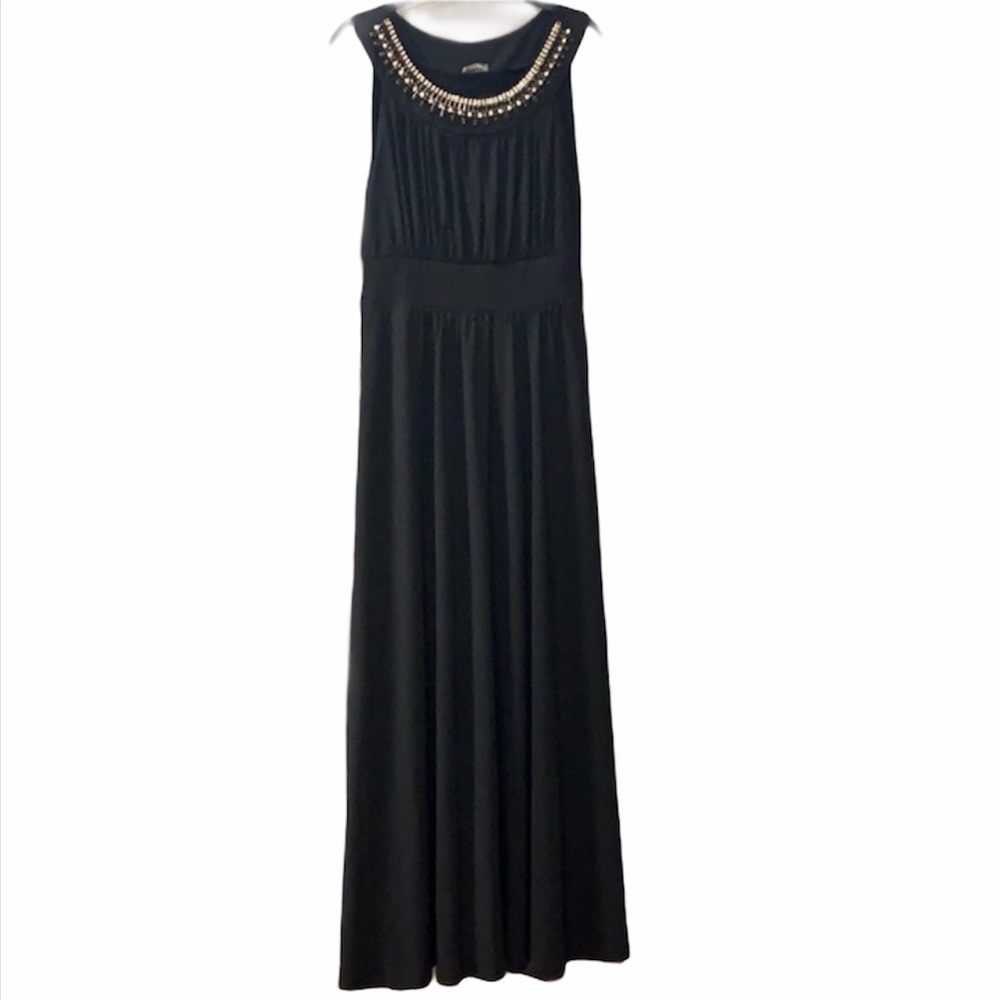 Black modest jeweled formal dress size 4